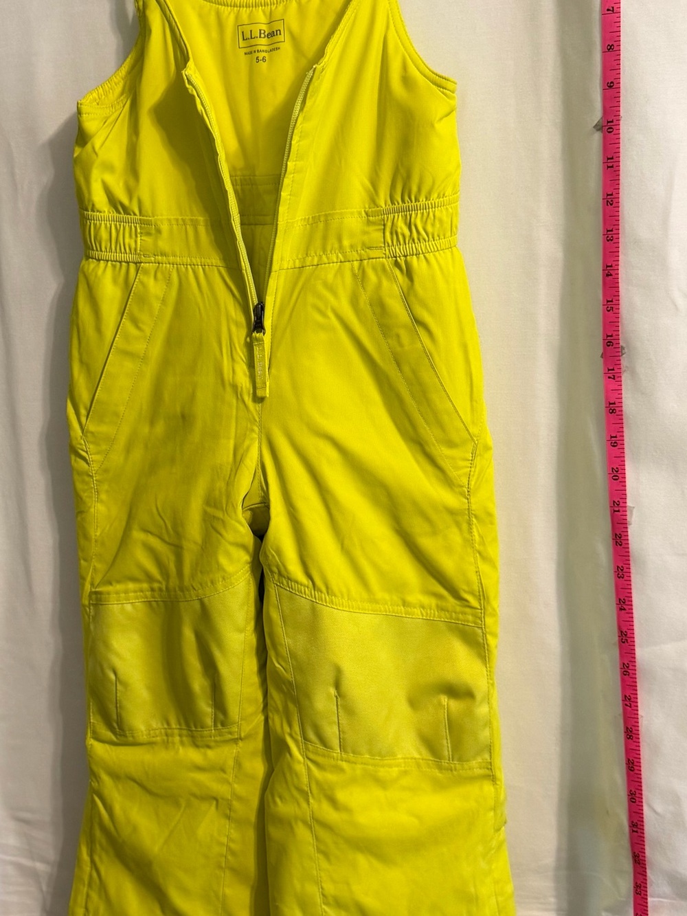 L.L. Bean Toddler Snow Bibs lime /olive Insulated Snow Pants Winter SZ 5-6